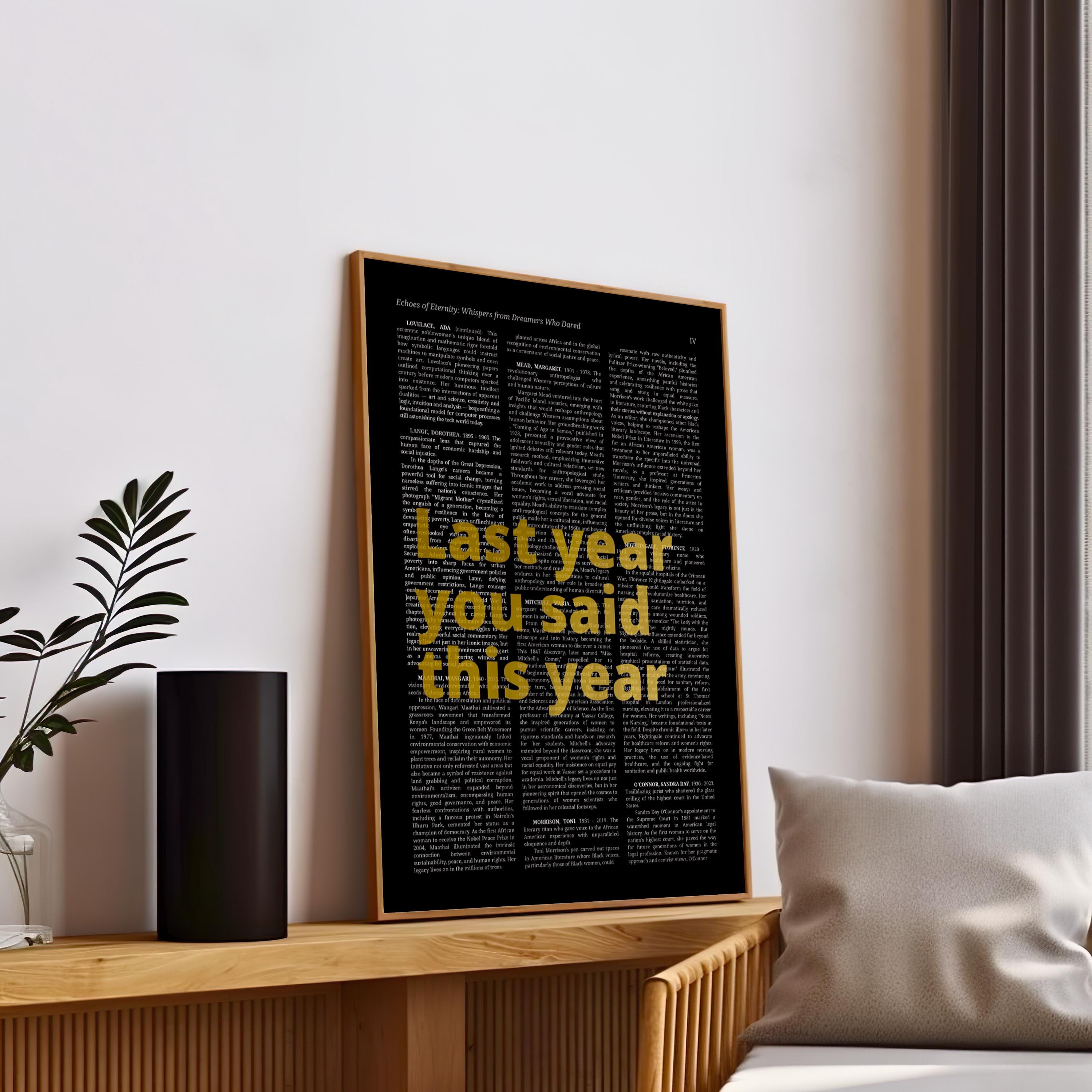 去年あなたが言ったこと、今年の言葉、引用、即時ダウンロード、壁