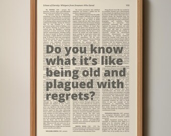 Spijtherinnering citaat afdrukken | Versterkende minimalistische muurkunst
