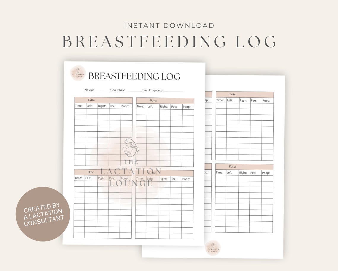 Breastfeeding Log Printable | Baby Feeding Tracker, Newborn Schedule ...