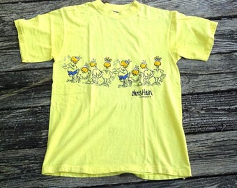 Vintage 90s Anvil Chris Hain Chicken T Shirt M © Sunscreen 81 USA Made Art Tee