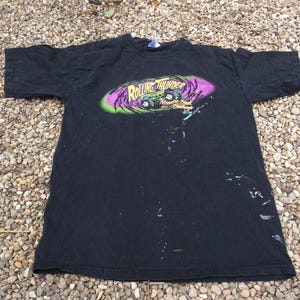 Vintage Grave Digger Monster Jam T-Shirt 90s Monster Truck Graphic Tee - Retro Racing Shirt Black Distressed Streetwear image 1