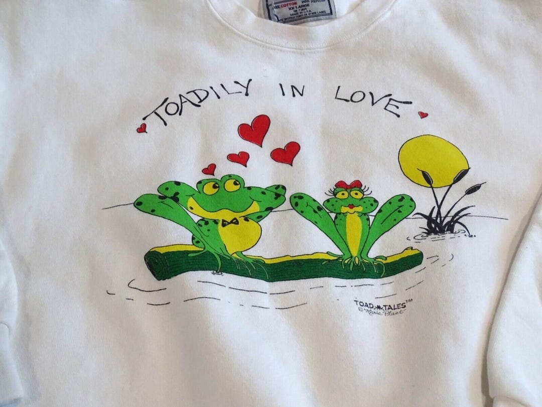 Toadily Vintage 90s Toadily in Love Crewneck Sweatshirt - Funny Toad Tales ...