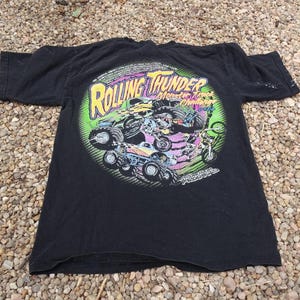 Vintage Grave Digger Monster Jam T-Shirt 90s Monster Truck Graphic Tee - Retro Racing Shirt Black Distressed Streetwear image 7