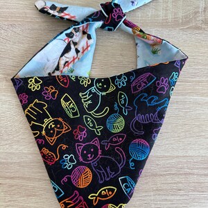 Reversible Cat Themed Pet Bandana