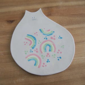 SECONDS! Flawed but functional pottery LAST ONE Rainbow Cat Trivet: Hot Plate