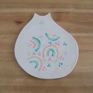 SECONDS! Your choice flawed but functional pottery LAST ONE Rainbow Cat Trivet