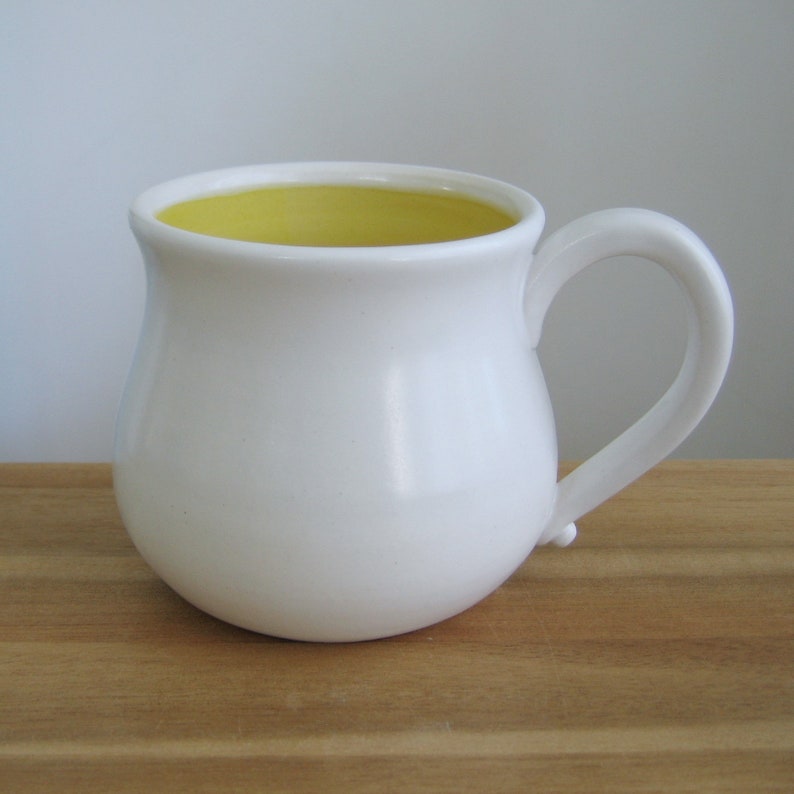 Large Yellow Coffee Mug Modern Stoneware Ceramic Handmade 16 Etsy