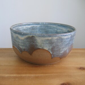 Fluffy cloud bowl, Wheel thrown pottery serving bowl with sky design, Ceramic wedding gift for nature lover, Stoneware anniversary gift