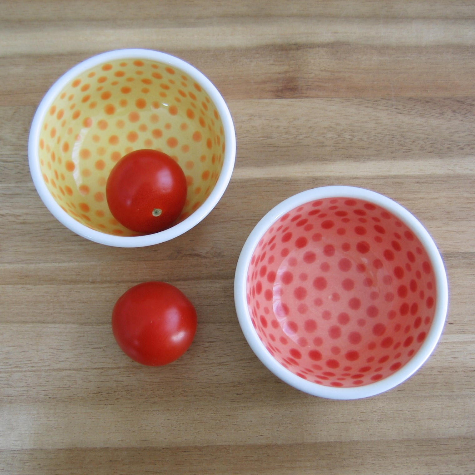 Set of 2 Small Ceramic Dipping Bowls Hand Made Pottery Salt and Pepper