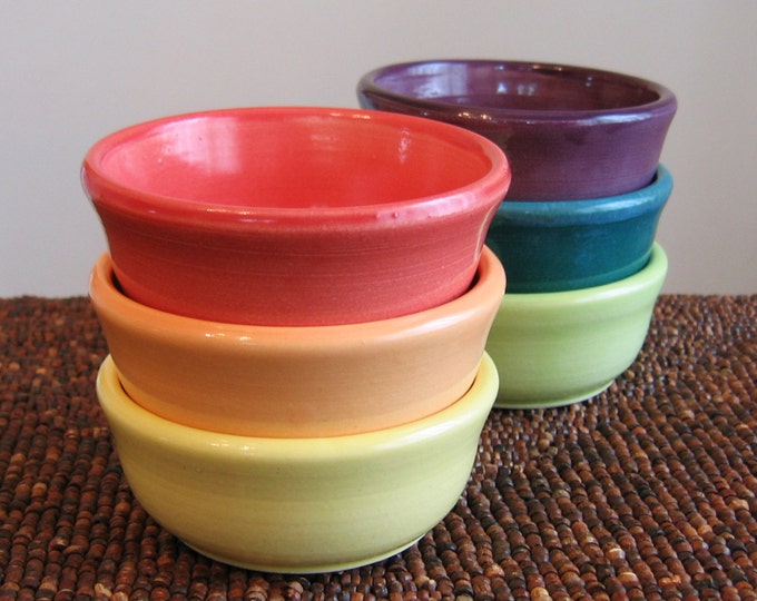 Set of 6 Small Rainbow Bowls Etsy