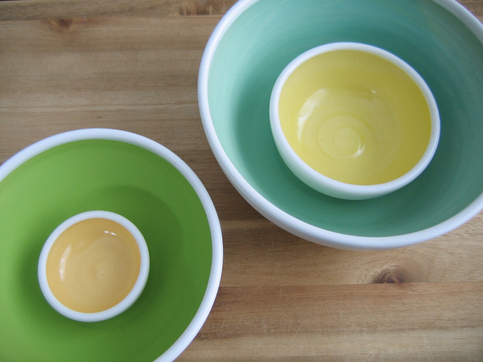 Mismatched Pottery Nesting Bowls Set of Stacking Ceramic Etsy