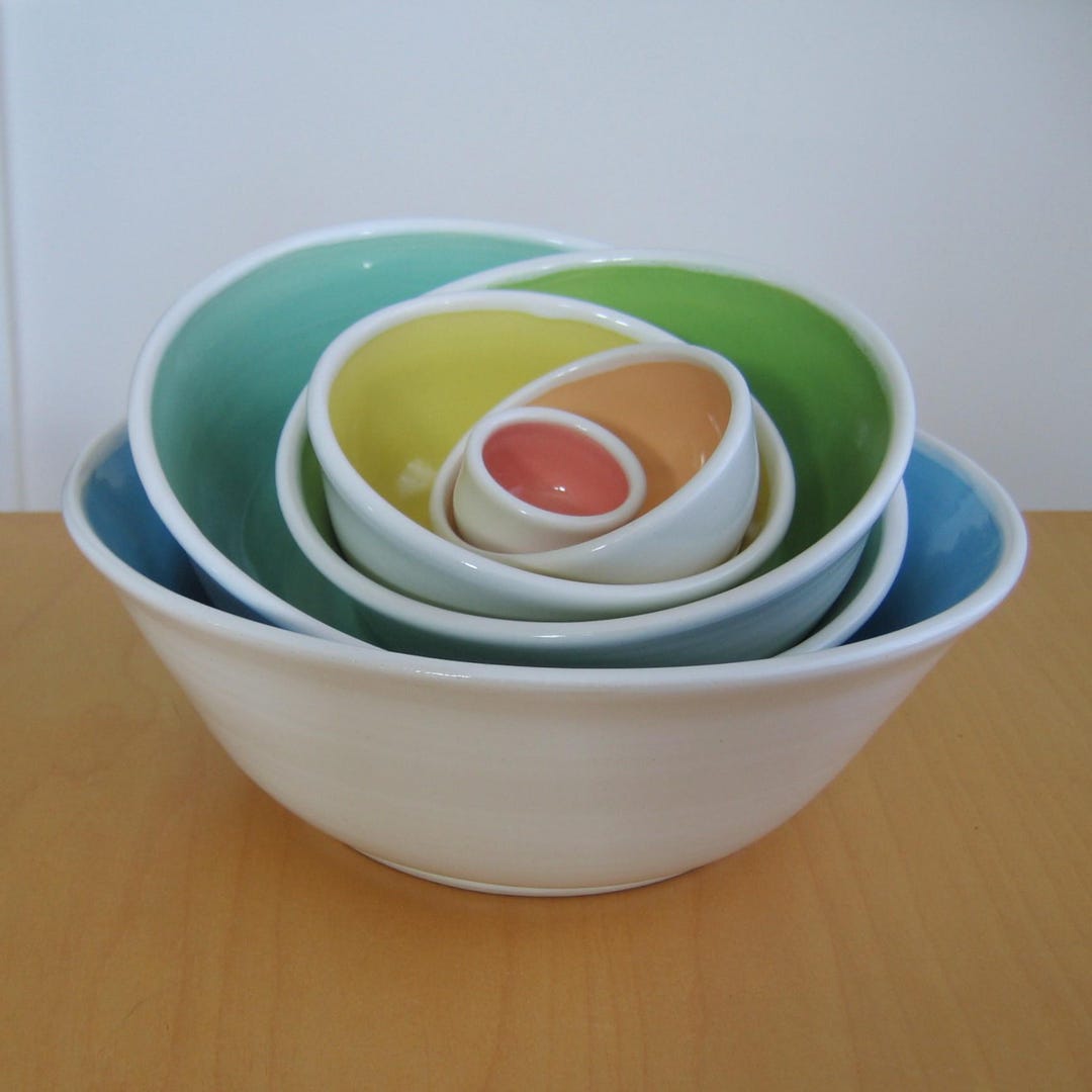 Pottery SECONDS, Irregular Handmade Wheel Thrown Ceramic Rainbow ...