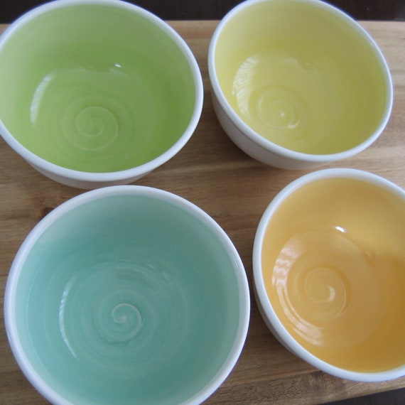 Handmade Soup or Cereal Bowls Set of 4 Pottery Bowls Wheel Etsy