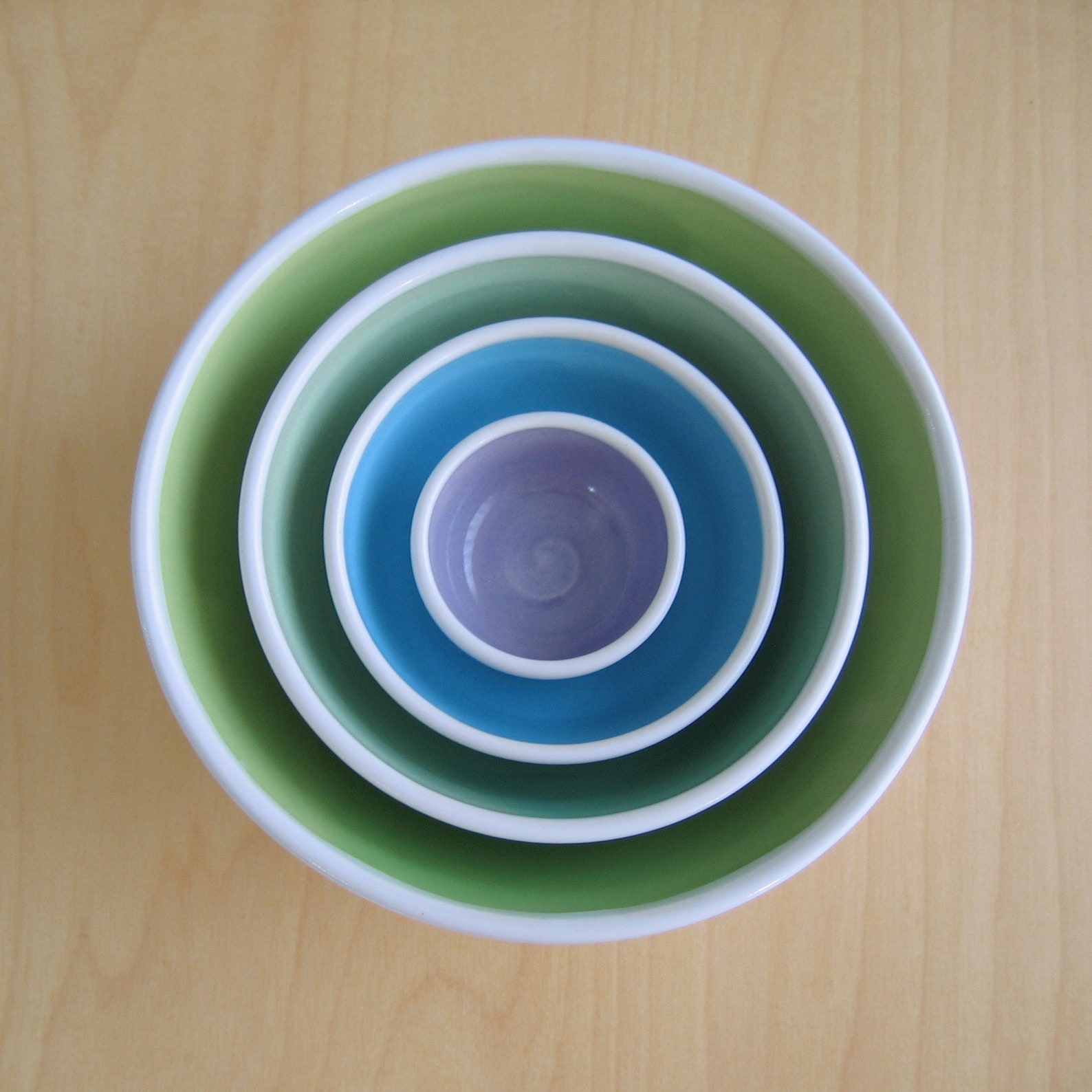 Mismatched Ceramic Nesting Bowls Colorful Wedding Gift Etsy