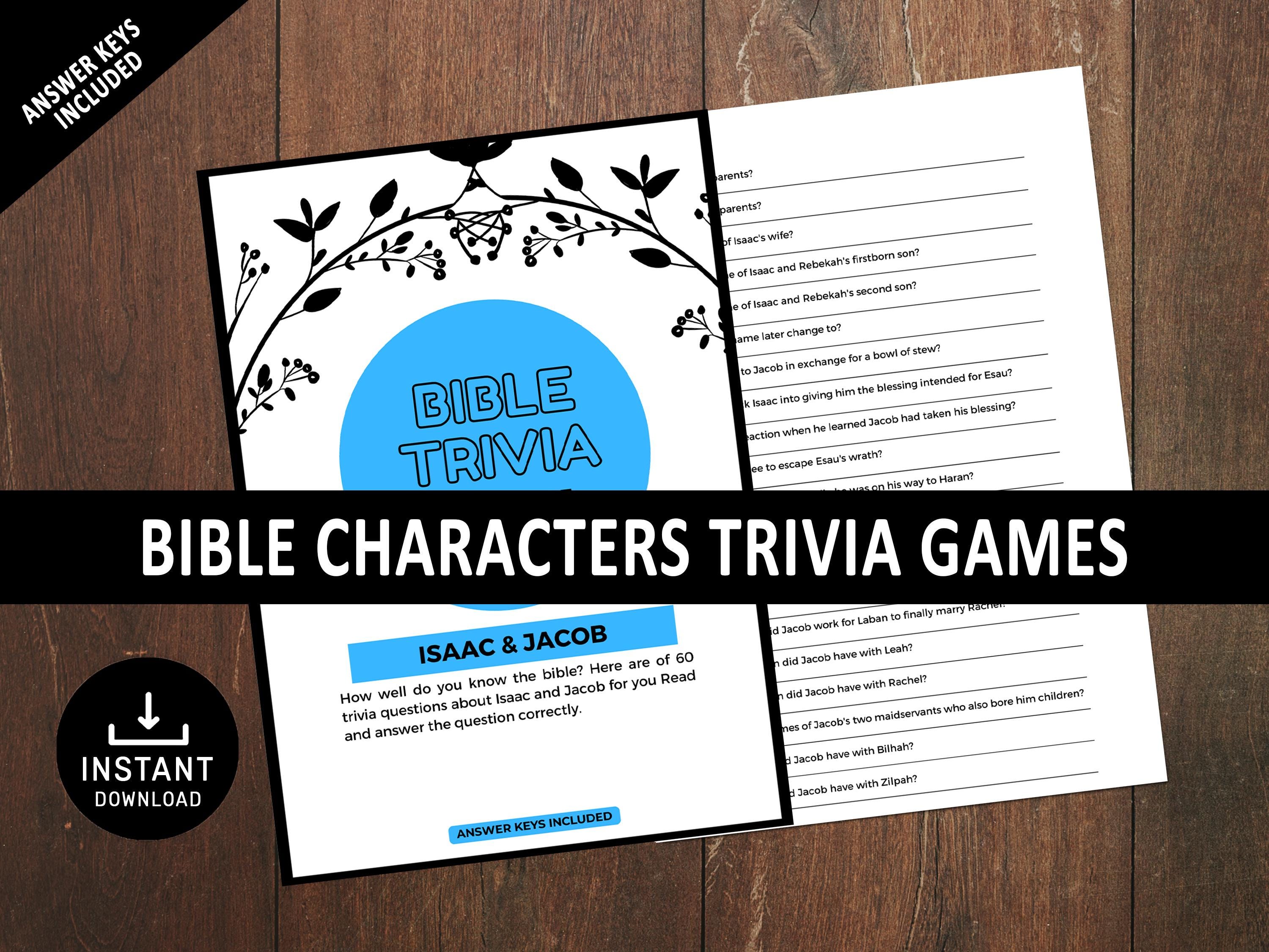 Bible Trivia Game, Bible Game for Adults, Bible Game for Kids, Church ...