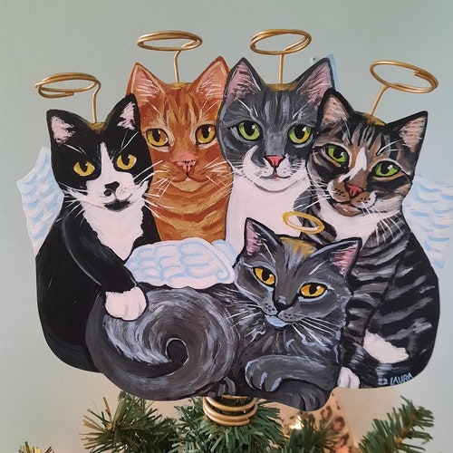 Custom Cat Tree Topper Cat Memorial Gift Cat Angel Etsy