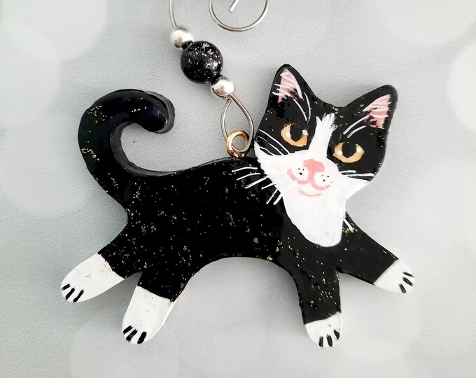 Tuxedo Cat Ornament, Personalized Cat, Cat Christmas Ornament - Etsy