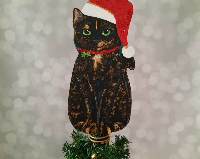 Tortoiseshell Cat Tree Topper, Cat Christmas Tree Topper, Cat Lover