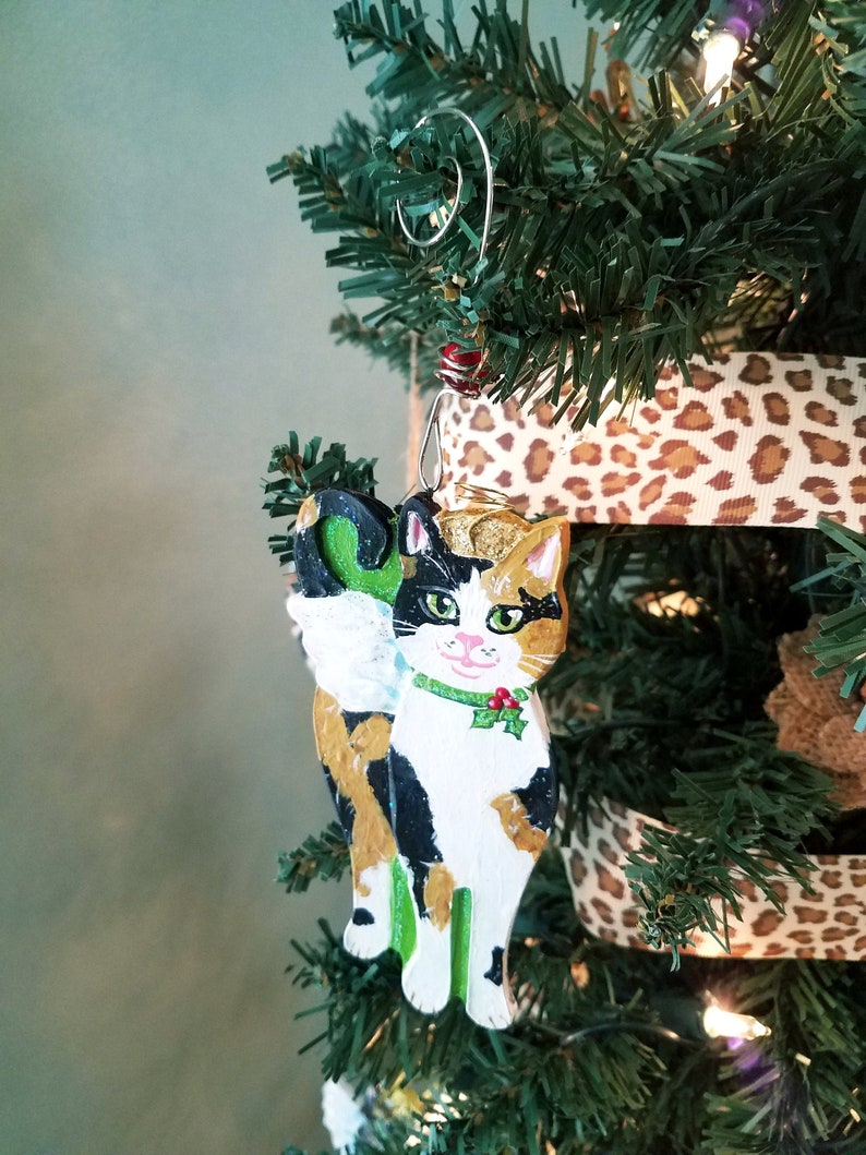 Calico Cat Angel Ornament Pet Memorial Personalized Cat ...