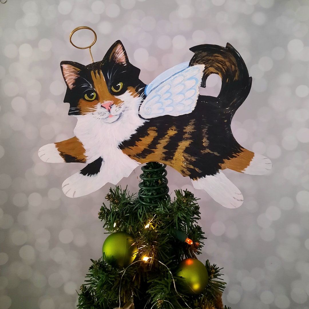 Calico Cat Tree Topper Cat Christmas Tree Topper Cat Etsy