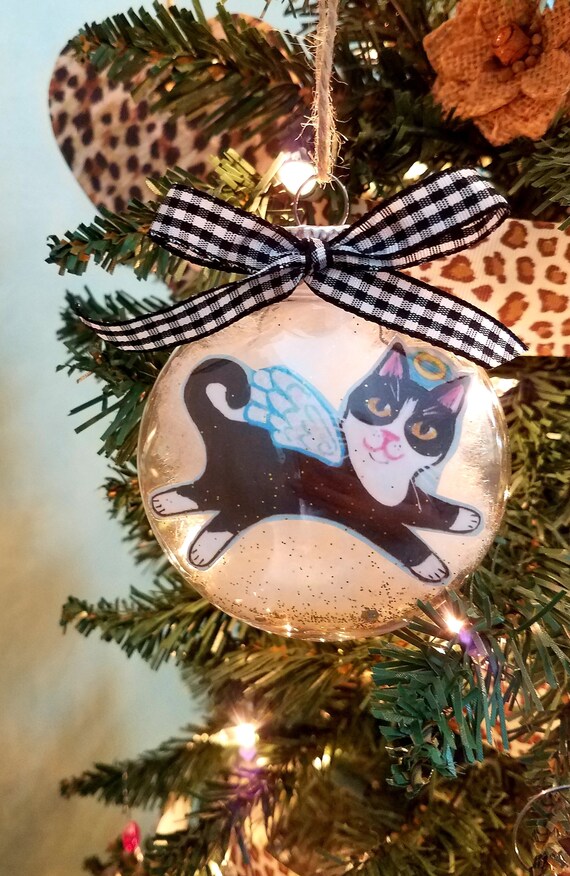 Tuxedo Cat Memorial Ornament Personalized Cat Cat Christmas Etsy