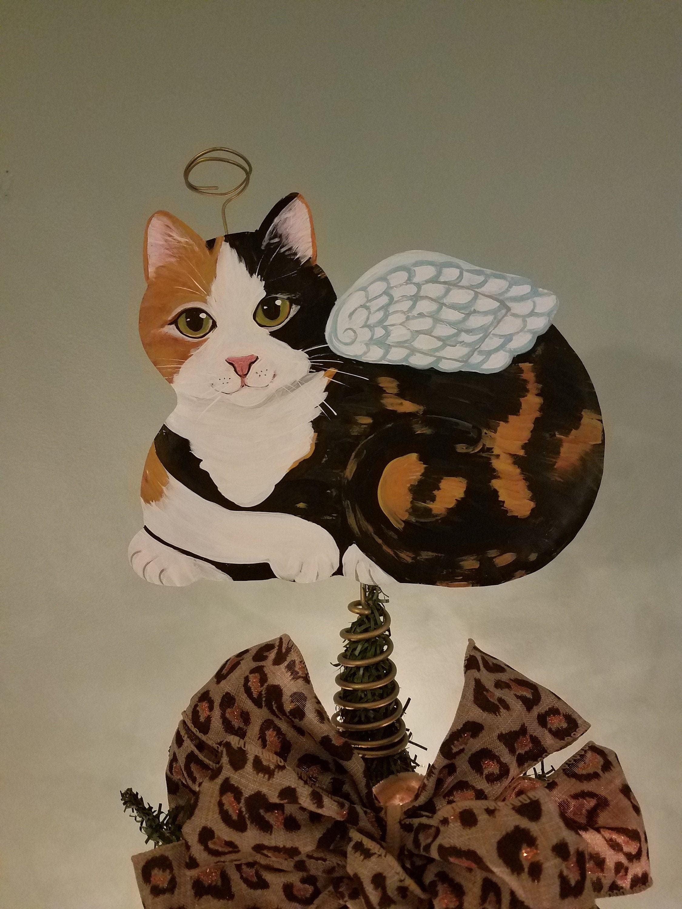 Calico Cat Angel Tree Topper Cat Christmas Tree Topper Cat Etsy