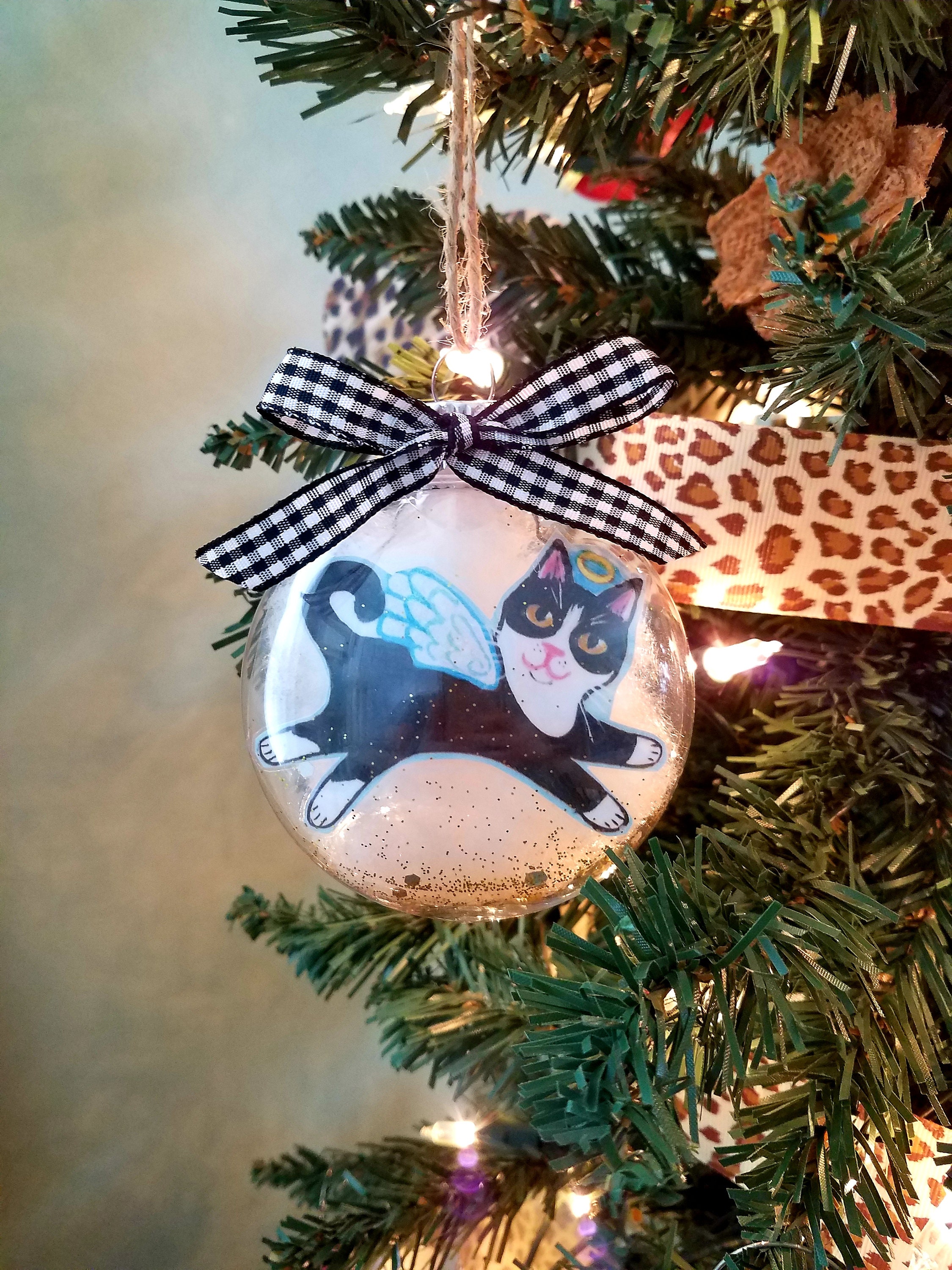 Tuxedo Cat Memorial Ornament Personalized Cat Cat Christmas Etsy