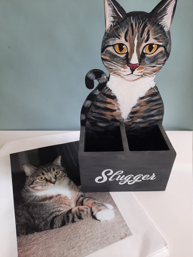 Custom Cat Pencil Holder Cat Desk Accessory Cat Lover Gift Etsy