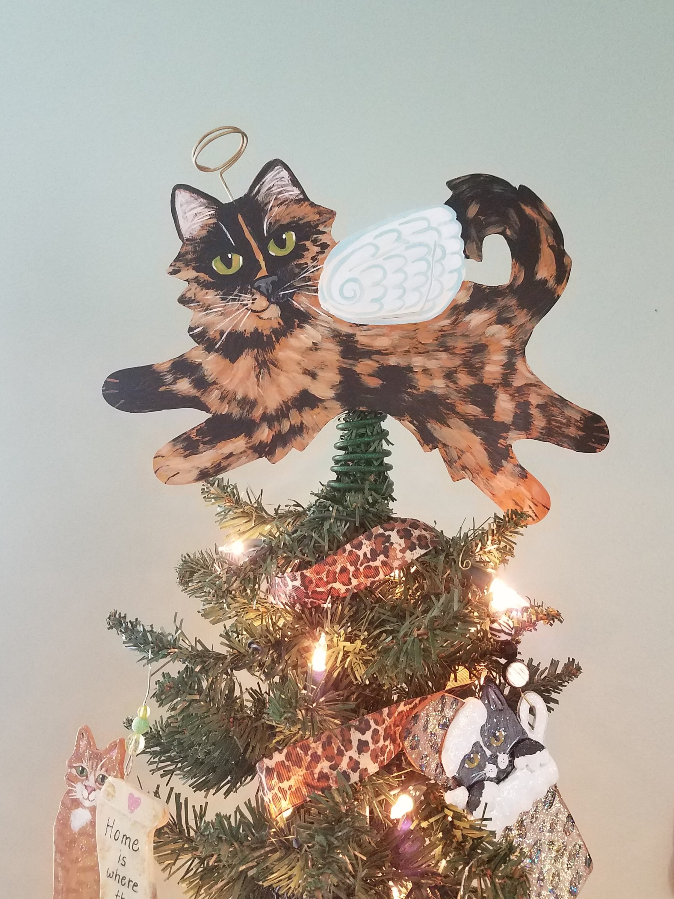 Tortoiseshell Cat Angel Tree Topper Tortie Cat Cat Etsy