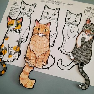 Cat Printable With Movable Tails Bookmarks or Any Art - Etsy