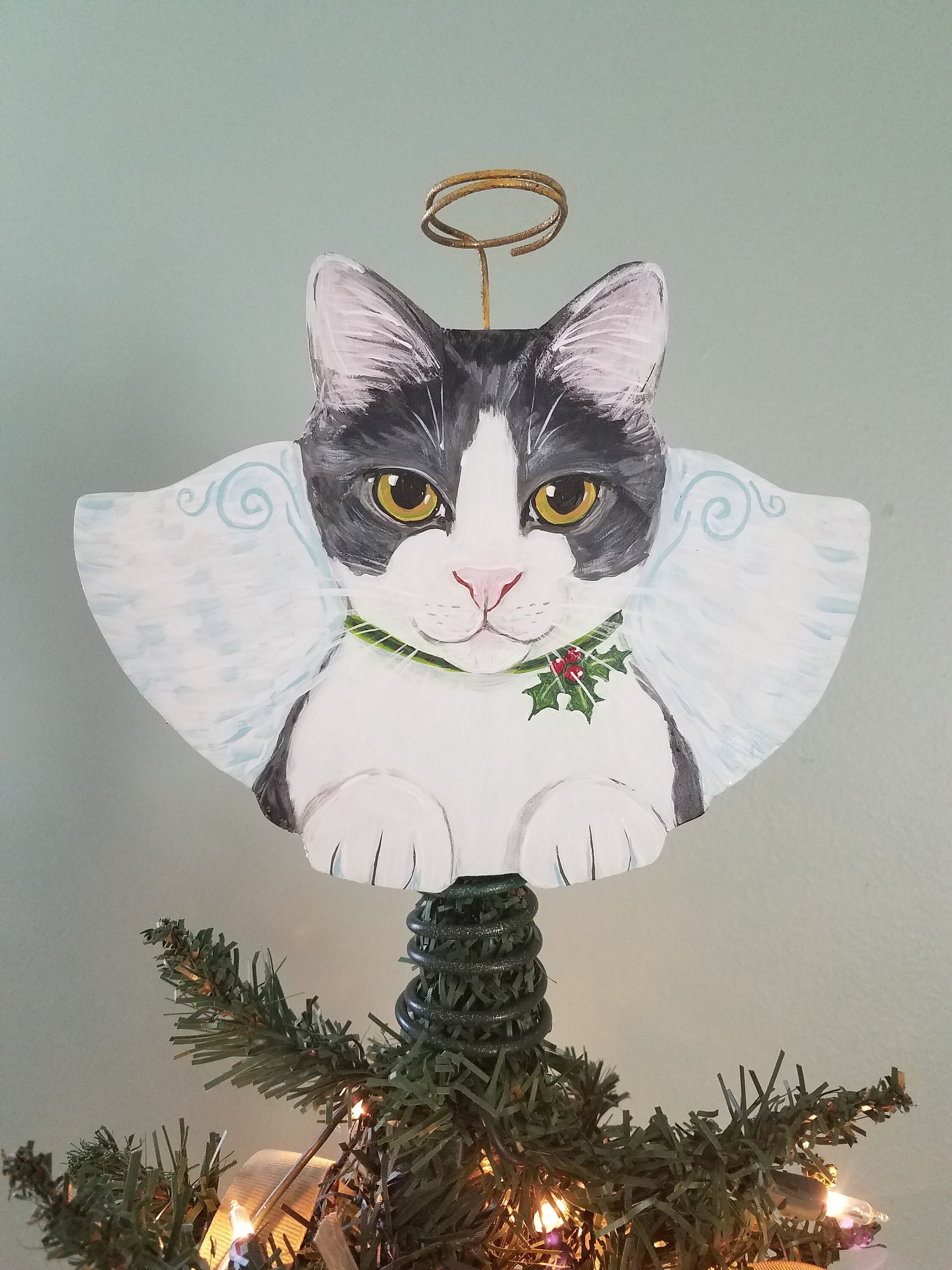 Custom Cat Christmas Tree Topper Cat Tree Topper Gato Etsy