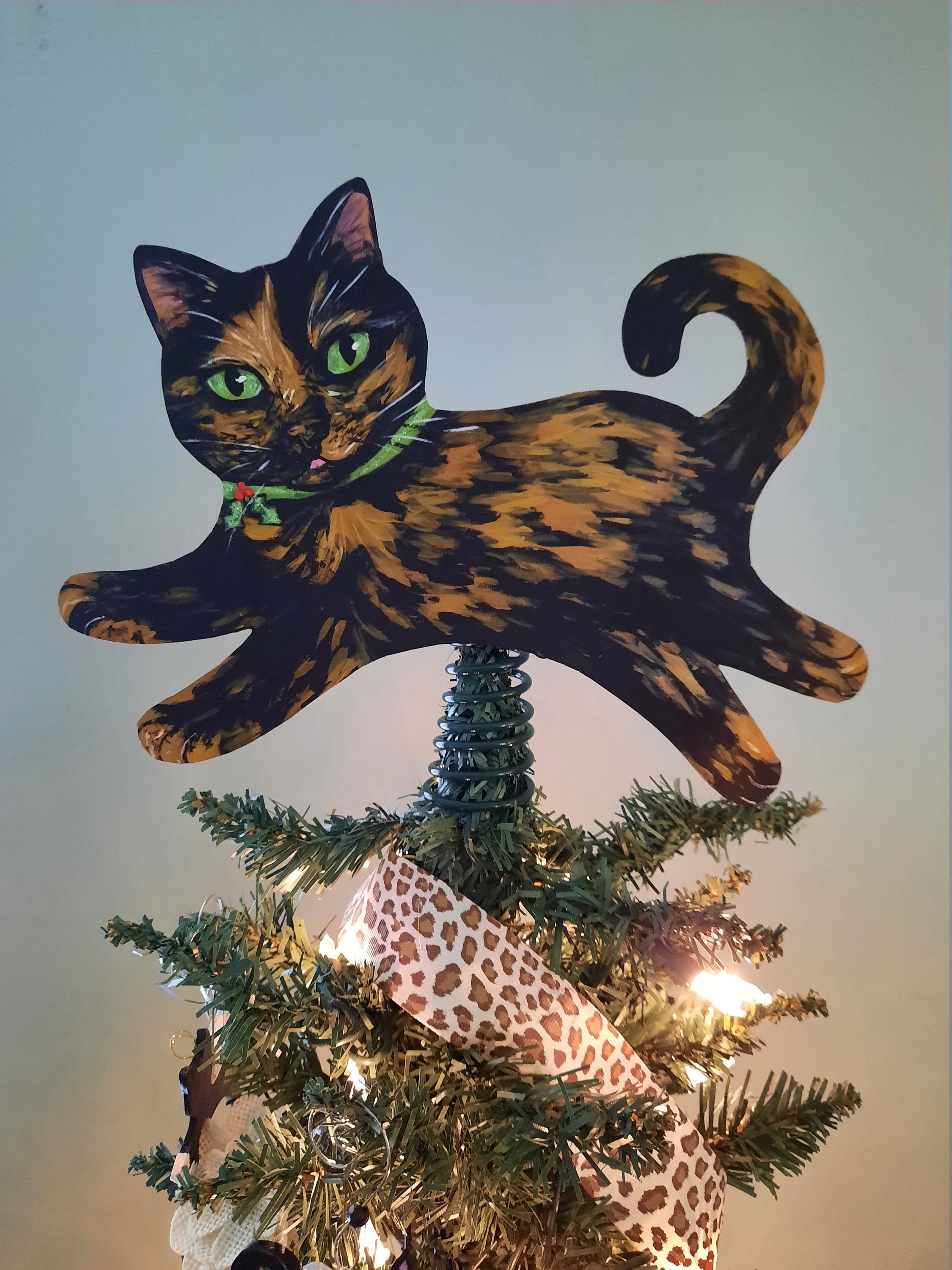 Tortoiseshell Cat Tree Topper Cat Christmas Tree Topper Cat Etsy