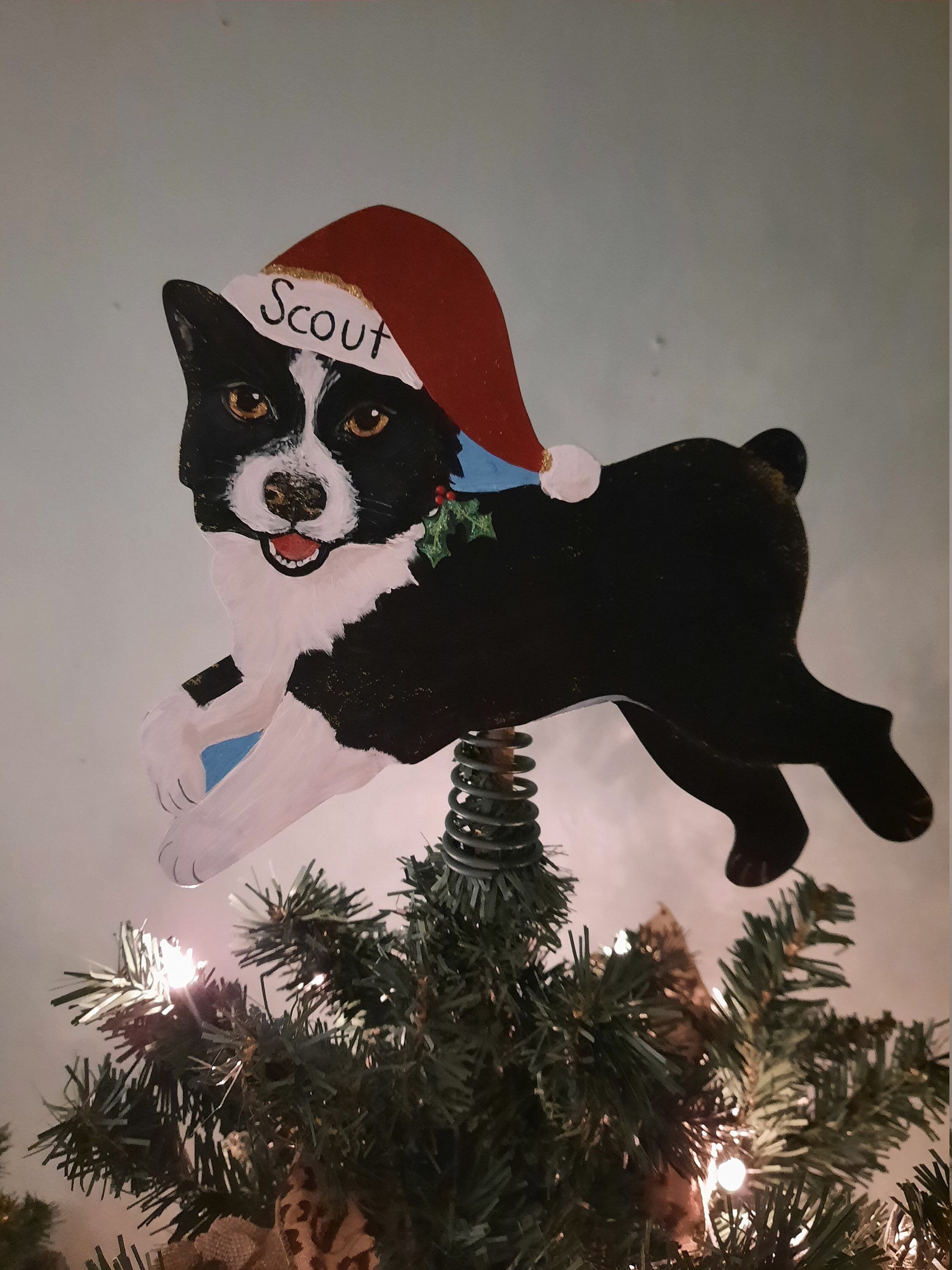 Custom Dog Tree Topper Christmas Tree Topper Dog Memorial Etsy
