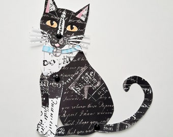 Tuxedo Cat Printable, Articulated Paper Doll, Creative Paper Cat Pattern, Instant DIY Download