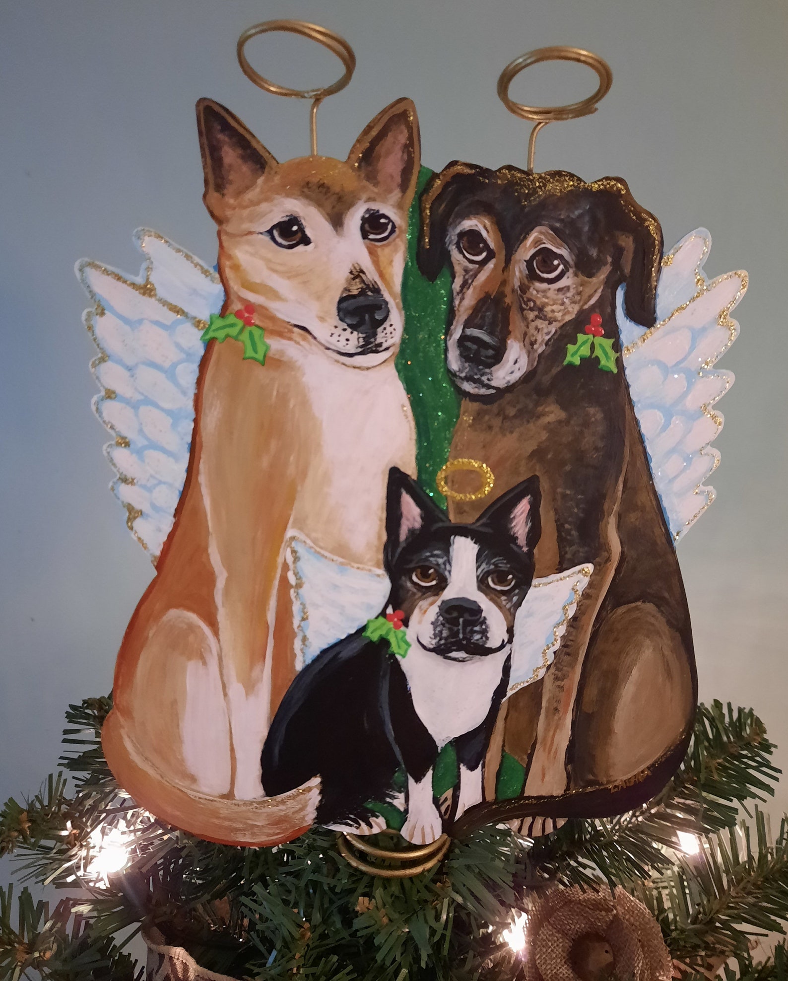 Pet Family Christmas Tree Topper Multiple Pets Custom Cat Etsy