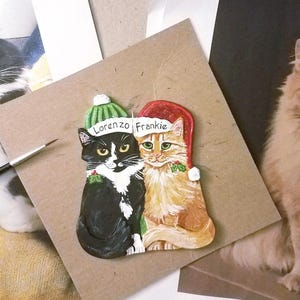 Custom Cat Ornament: Hand-Painted Polymer Clay Family Gift