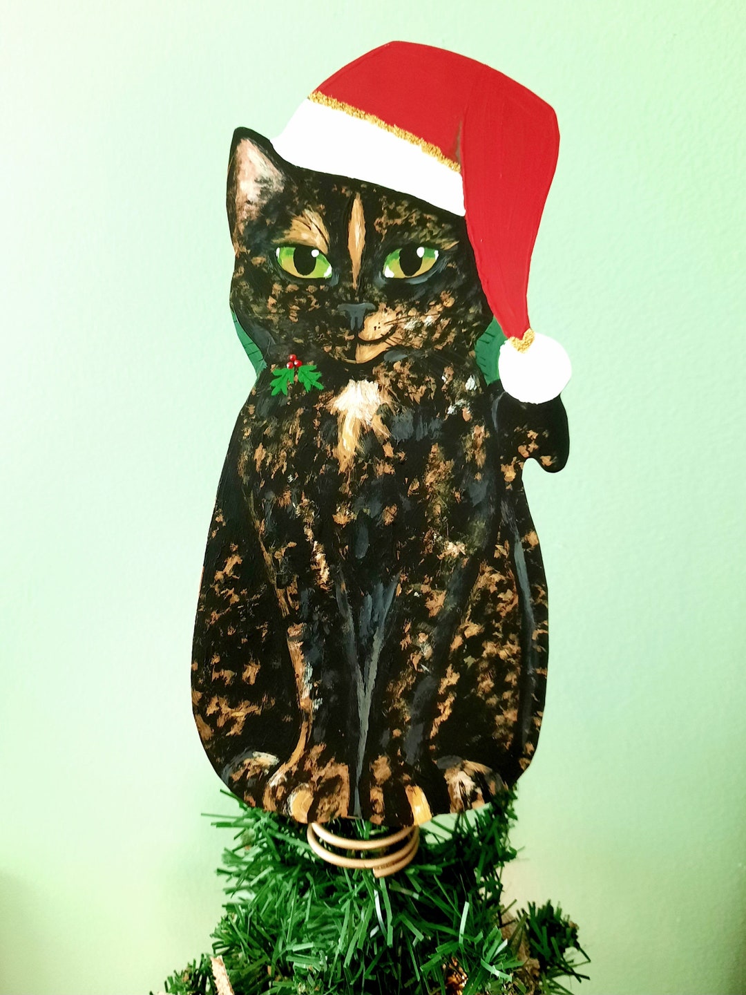 Tortoiseshell Cat Tree Topper Cat Christmas Tree Topper Cat Etsy