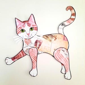 印刷可能なタビー猫、関節式紙人形、すぐにDIYダウンロード