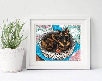 Schildpadkat Art Print: "The Life of Cassandra" (8 x 10 digitale download)