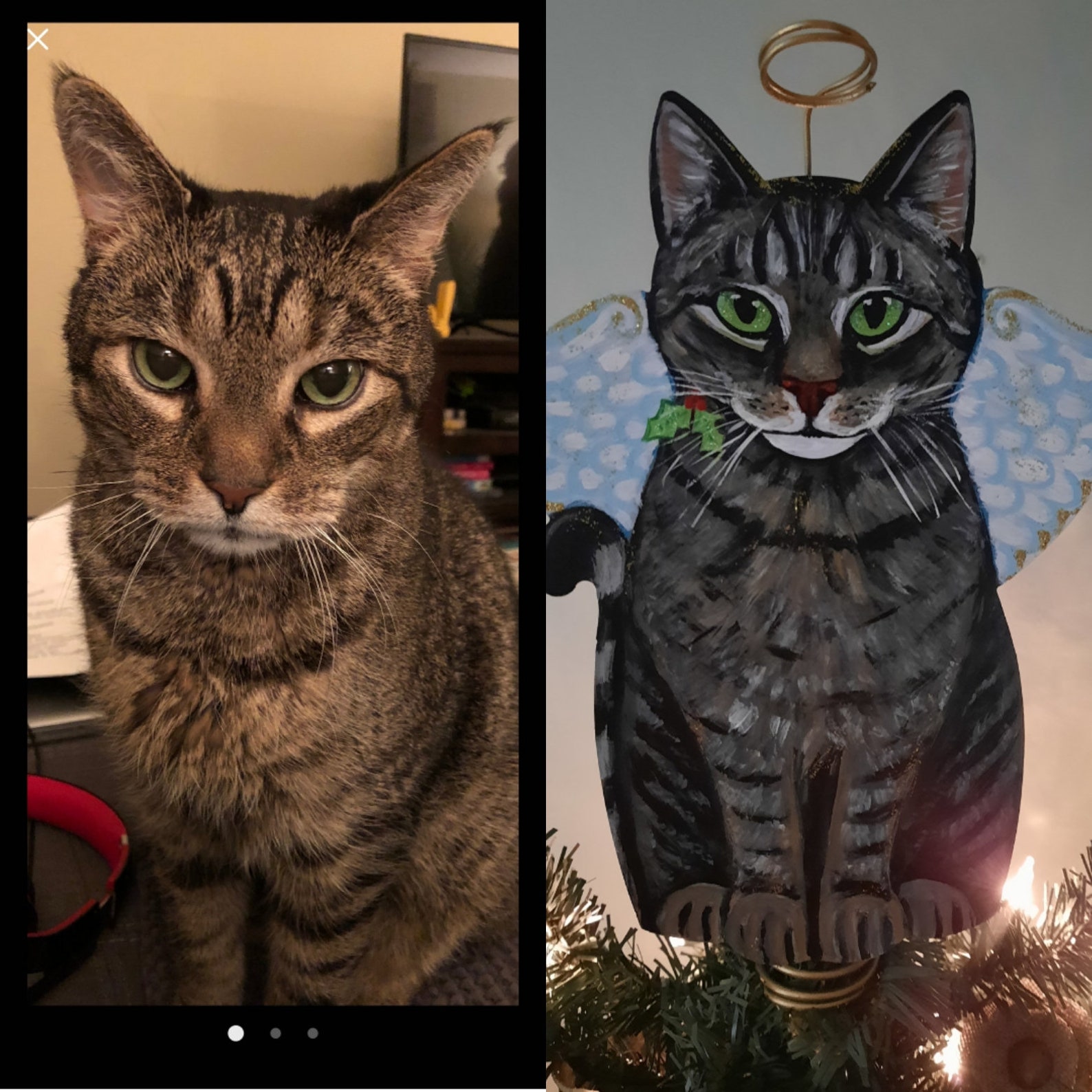 Custom Cat Tree Topper Cat Memorial Gift Cat Angel Etsy