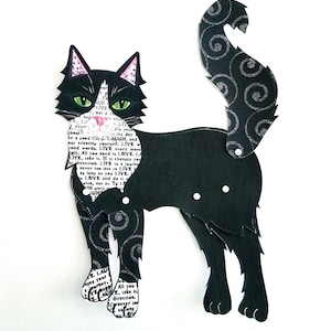 Articulated Tuxedo Cat Paper Doll: Posable Paper Toy