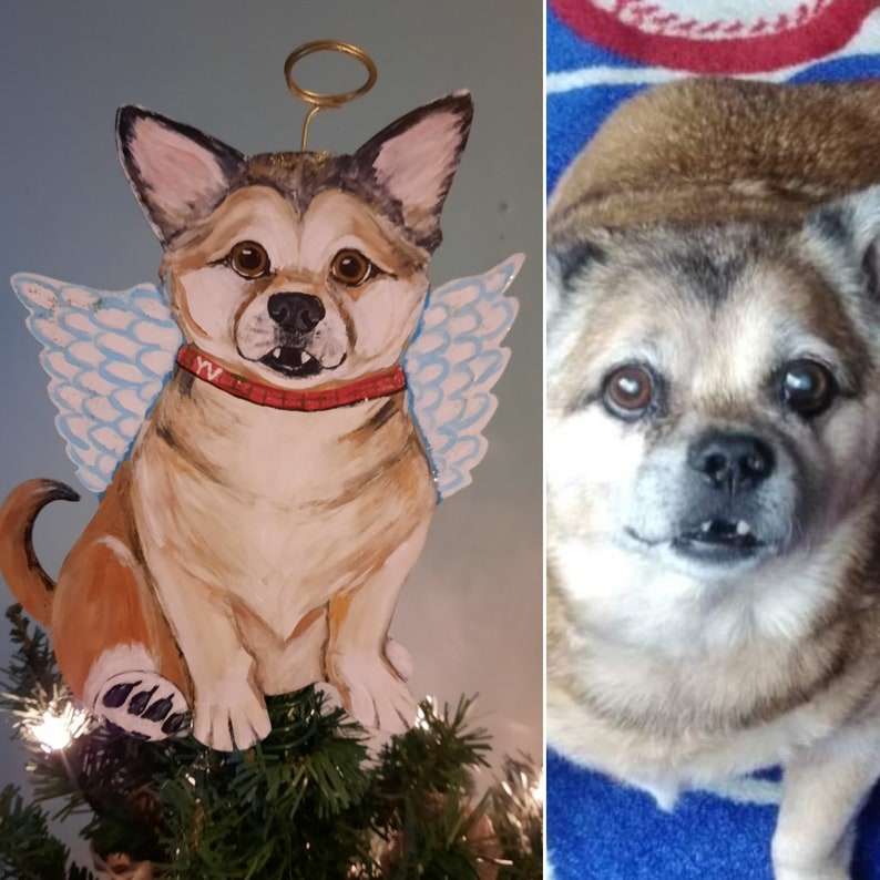 Custom Dog Tree Topper Christmas Tree Topper Dog Memorial Etsy