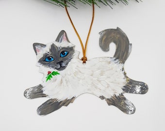 Himalayan Cat Ornament, Personalized Cat Ornament, Cat Lover Gift
