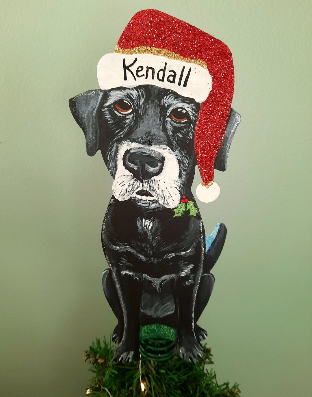 Custom Dog Tree Topper, Christmas Tree Topper, Dog Memorial