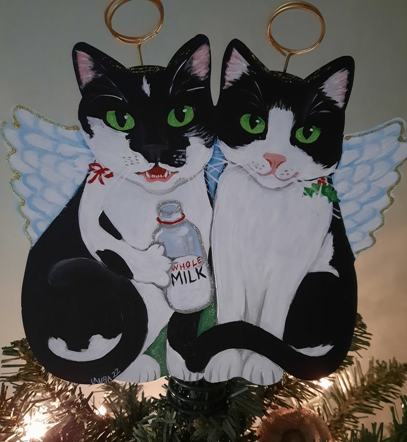 Pet Family Christmas Tree Topper Multiple Pets Custom Cat Etsy