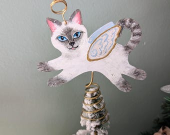 Siamese Cat Angel Figurine: Christmas Tree Topper