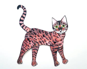 Bengal Cat Articulated Paper Doll: Posable Paper Toy