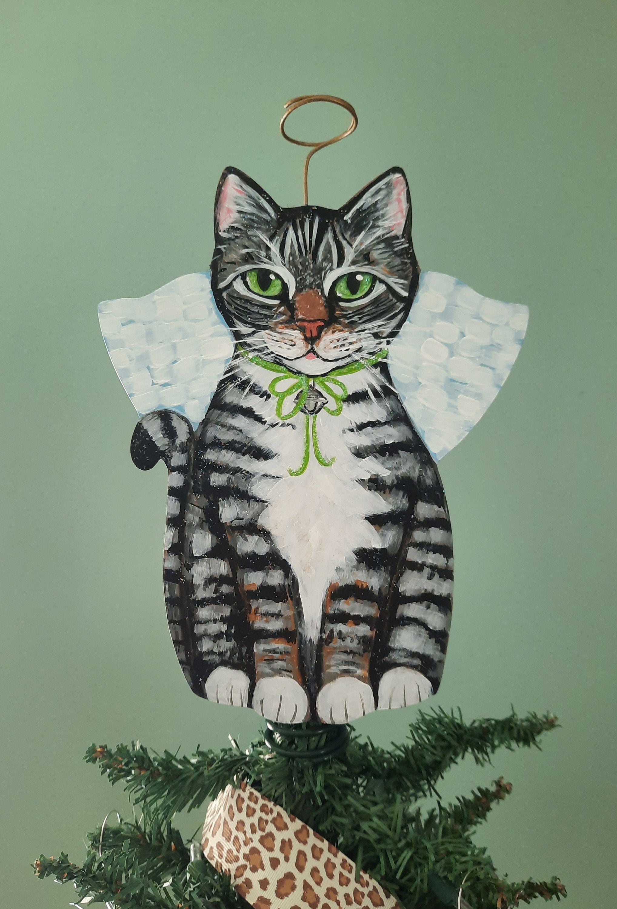 Tabby Cat Tree Topper Cat Christmas Tree Topper Etsy
