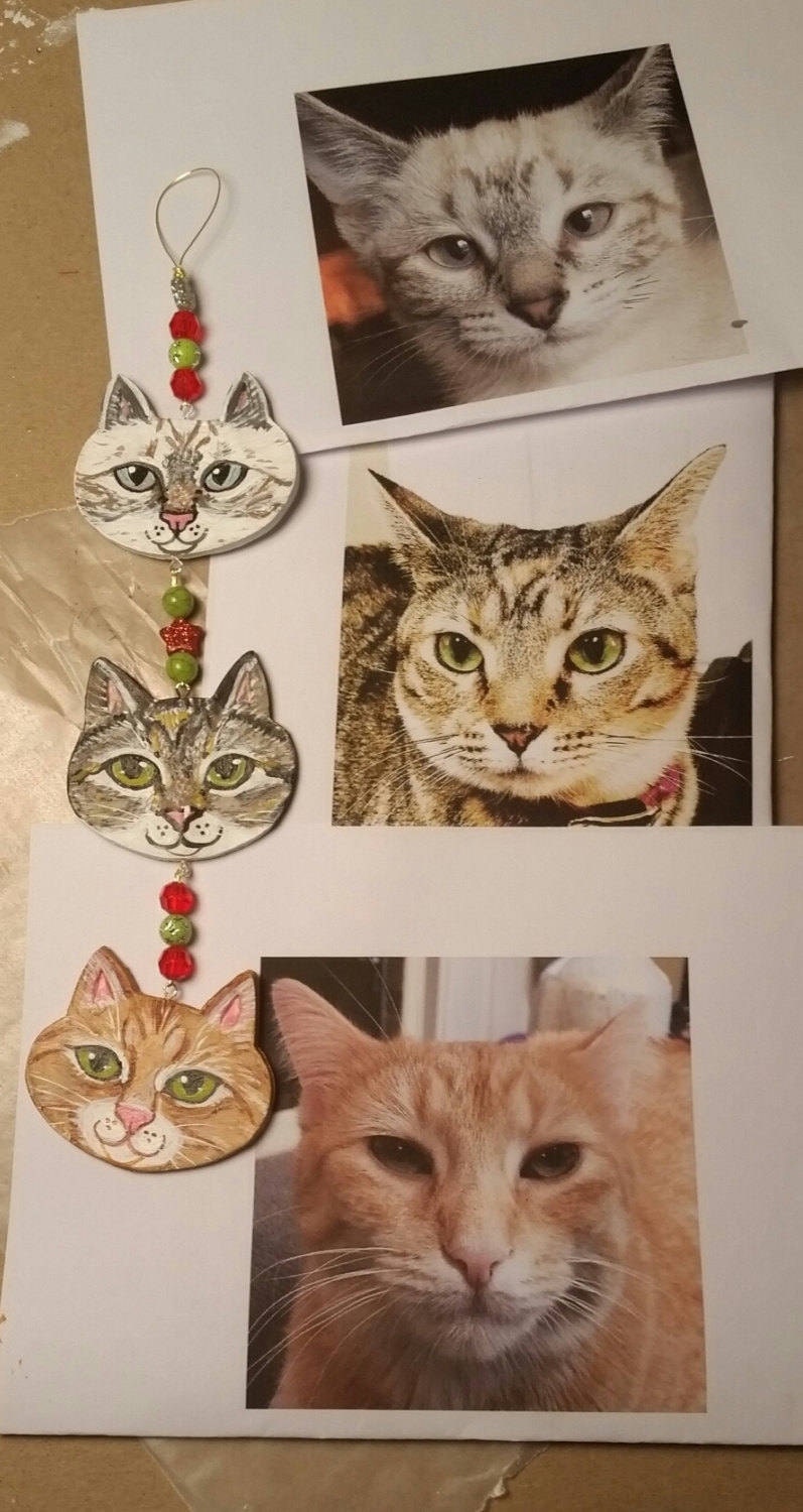 Your Three Cats Ornament Cat Ornament Custom Ornament