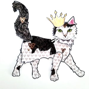 King of Hearts Cat Paper Doll: Articulated Posable Figure
